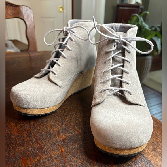 Birkenstock Papillio Edith Wedge Boots in Light Grey. Size 37 or US 6-6.5 - Picture 2 of 9
